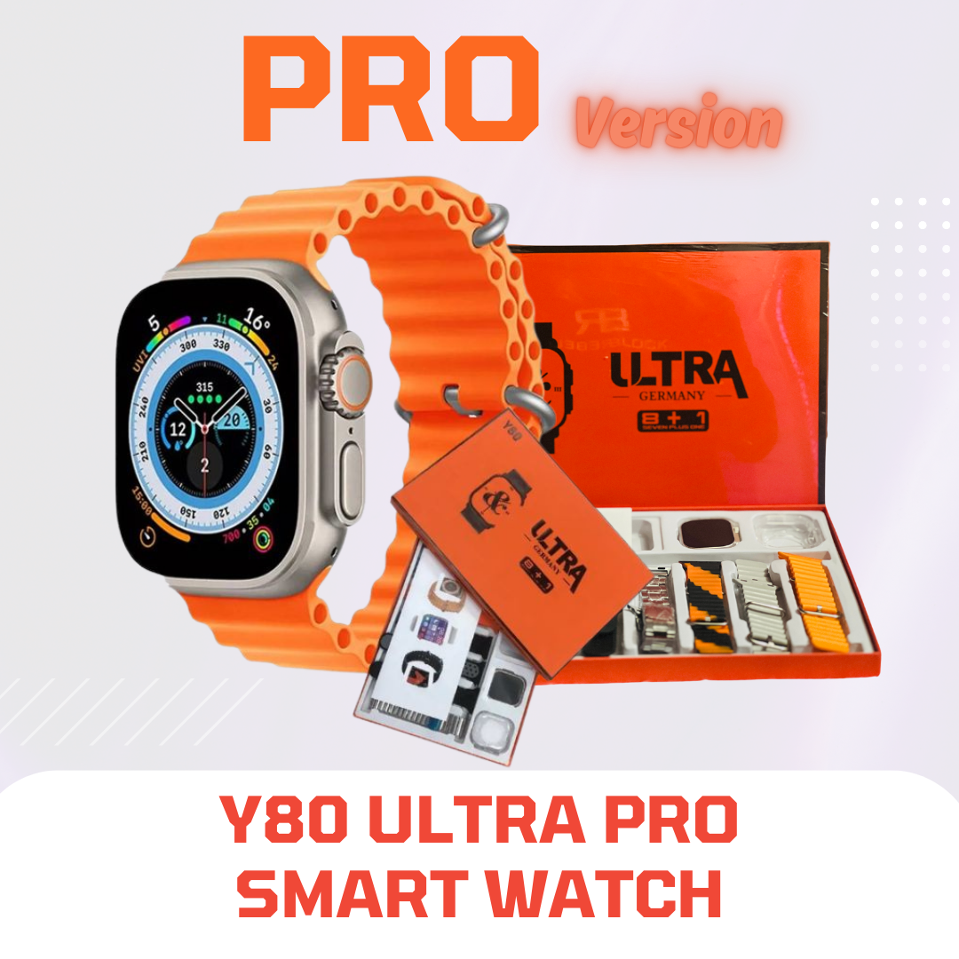 Y80 Ultra Pro Edition Smartwatch with 8 Strap